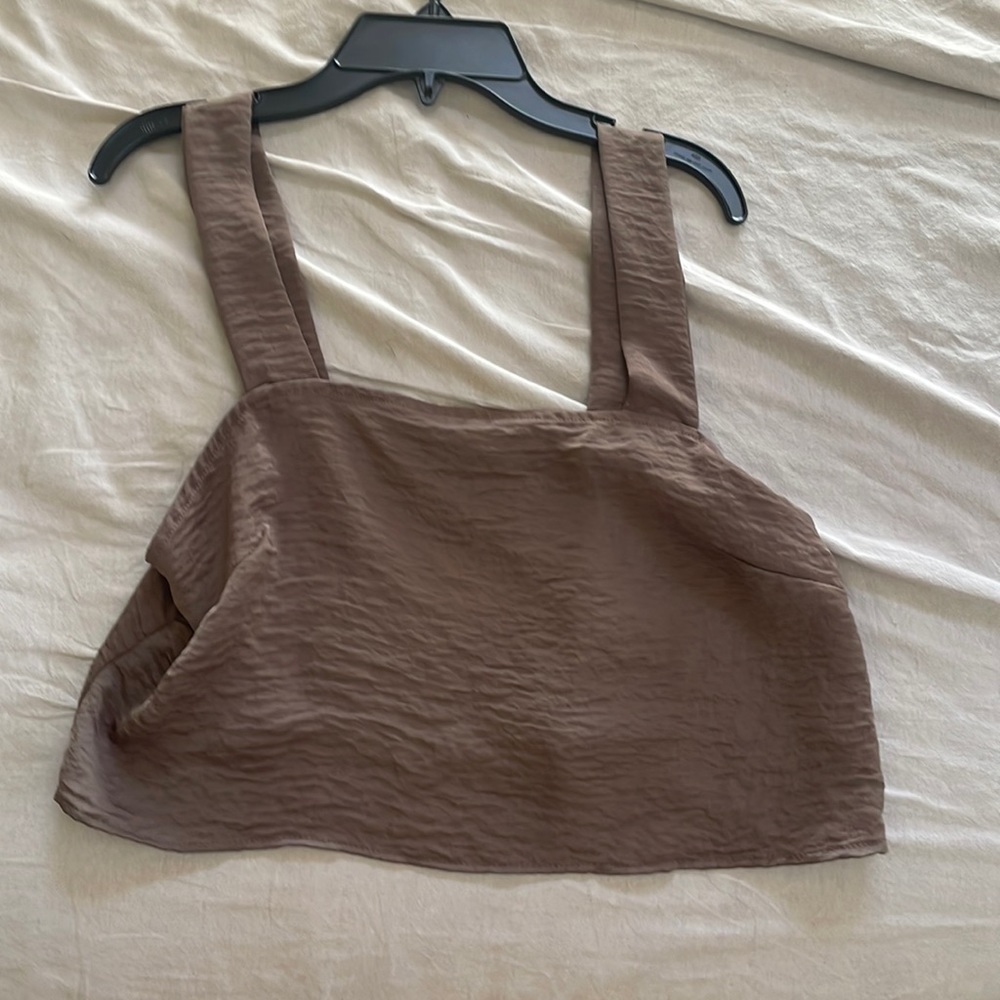 brown cropped tank